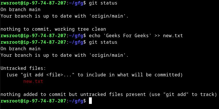 Track-the-changes-using-GIT-status-command